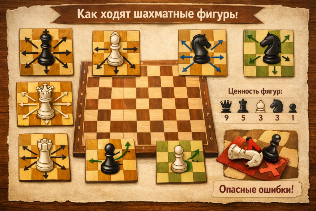 Как ходят все фигуры в шахматах — руководство для начинающих